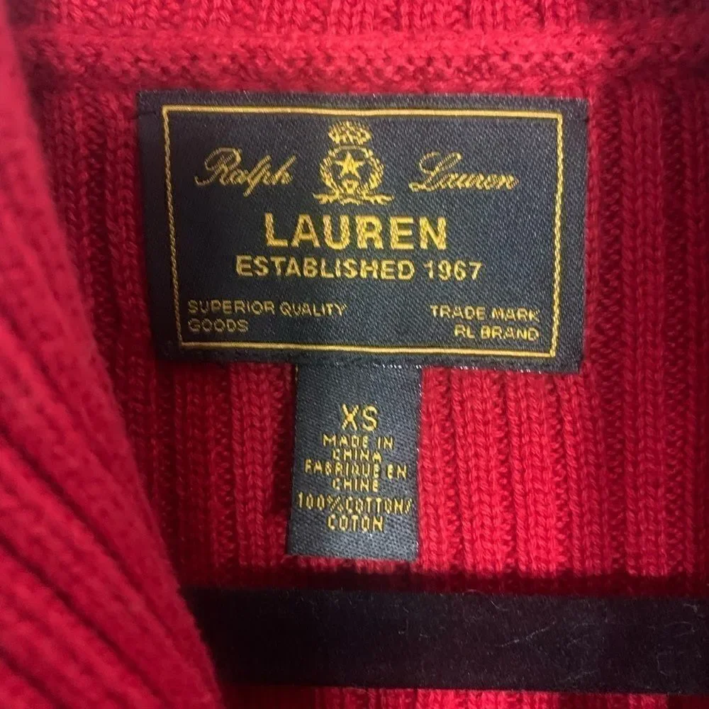 Vintage Ralph Lauren Black Label Red Holiday Cotton Sweater